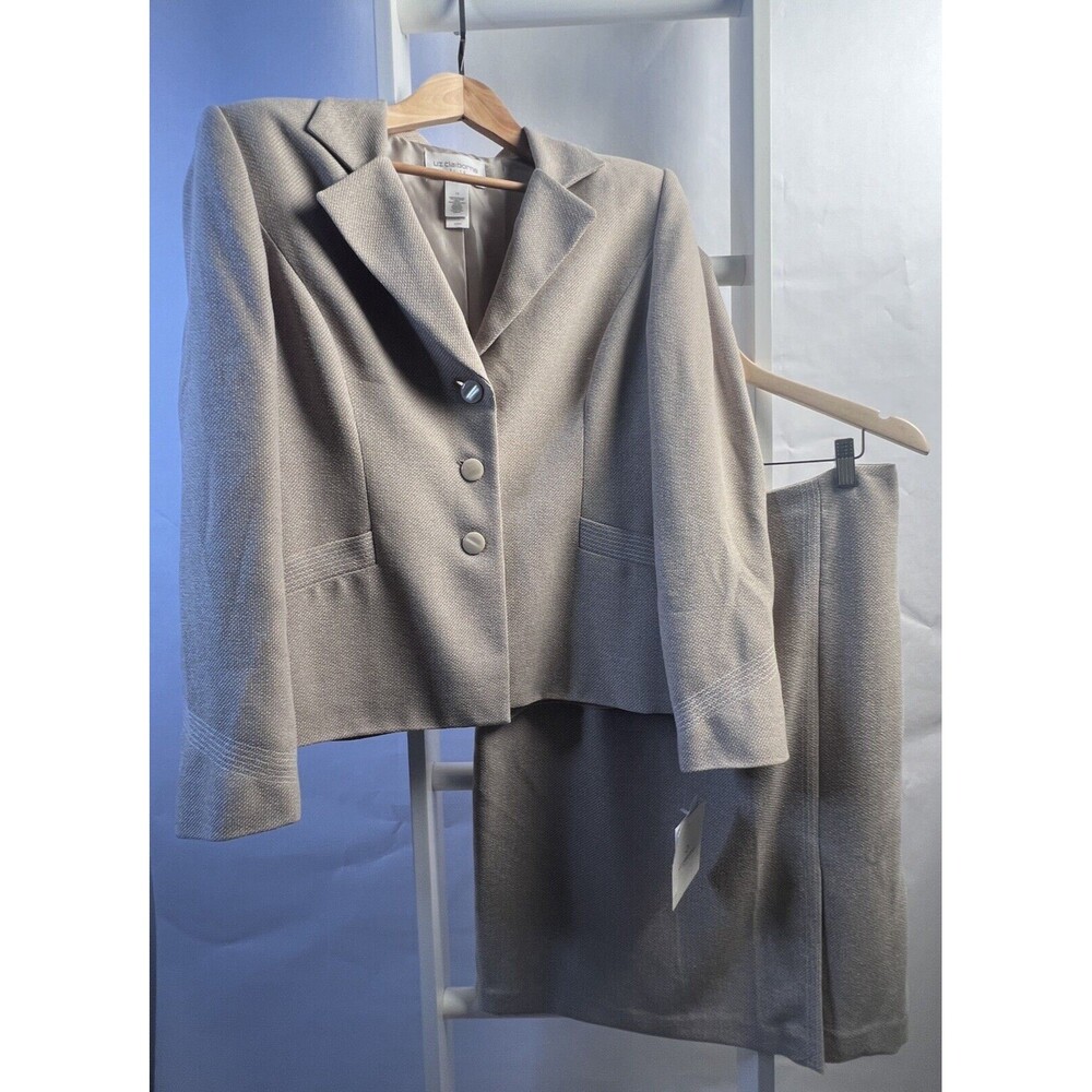 Liz Claiborne Suit 14 Tan Jacket Pencil Skirt NWT Office